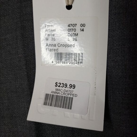 Mac Grey NWT Cropped Flared Side Zipper Pants - Picture 4 of 13